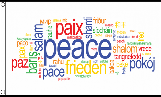 Peace Words 3x5 Flag